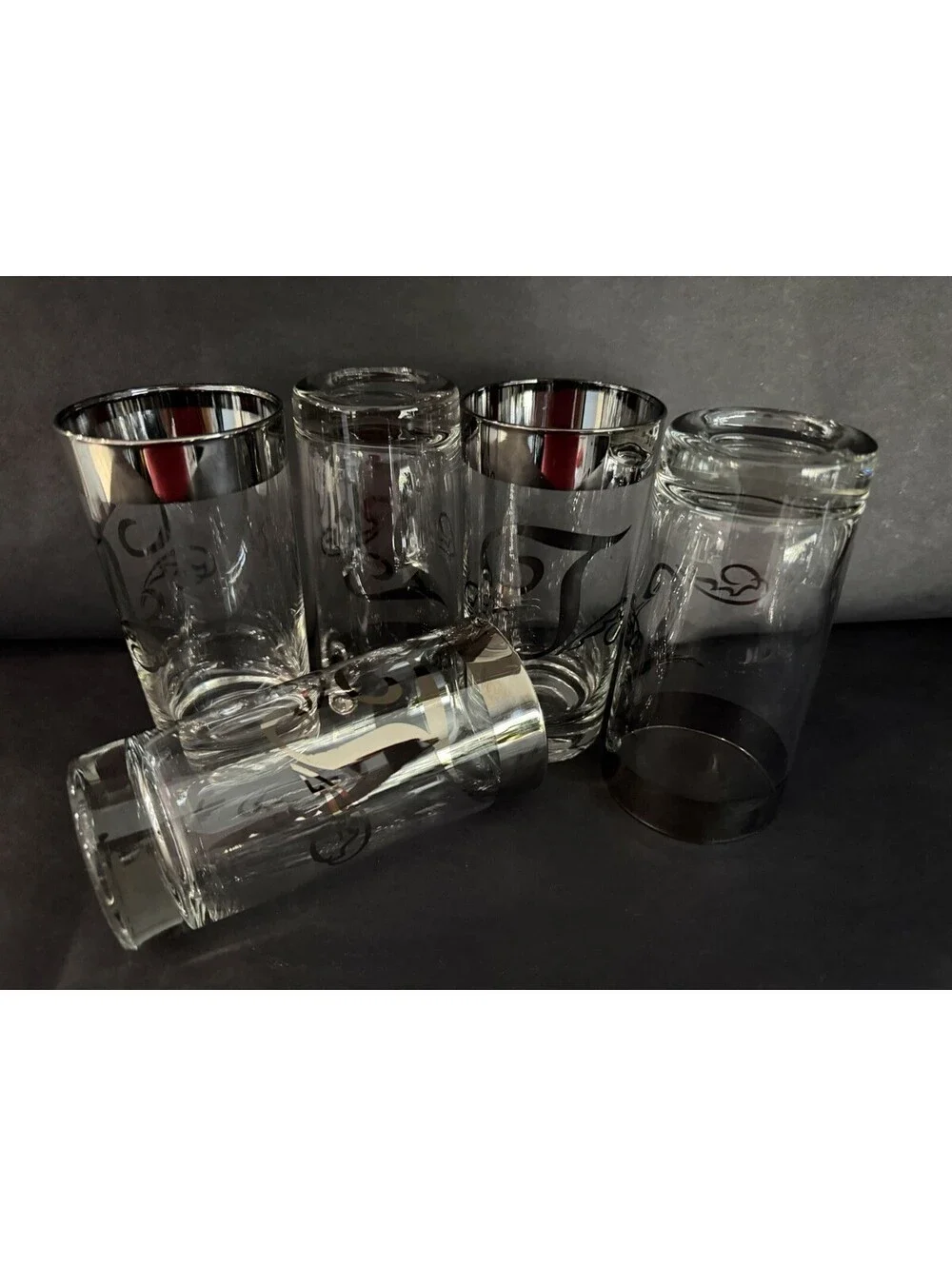 MCM Glastonbury Highball Tom Collins Glasses Monogram Platinum T 5.5